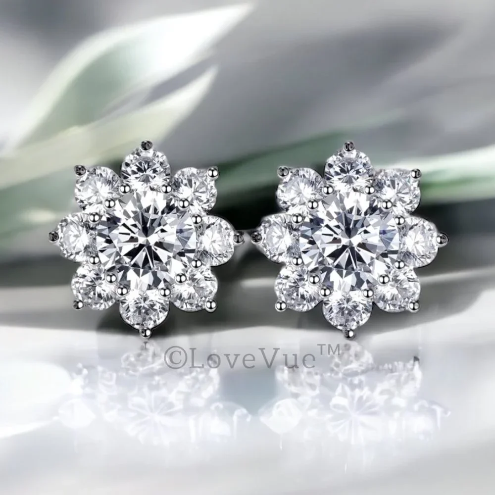 Certified 1ct. t.w. Diamond Elegant Flower Stud Earrings VVS1 GRA Certified - Picture 6 of 16